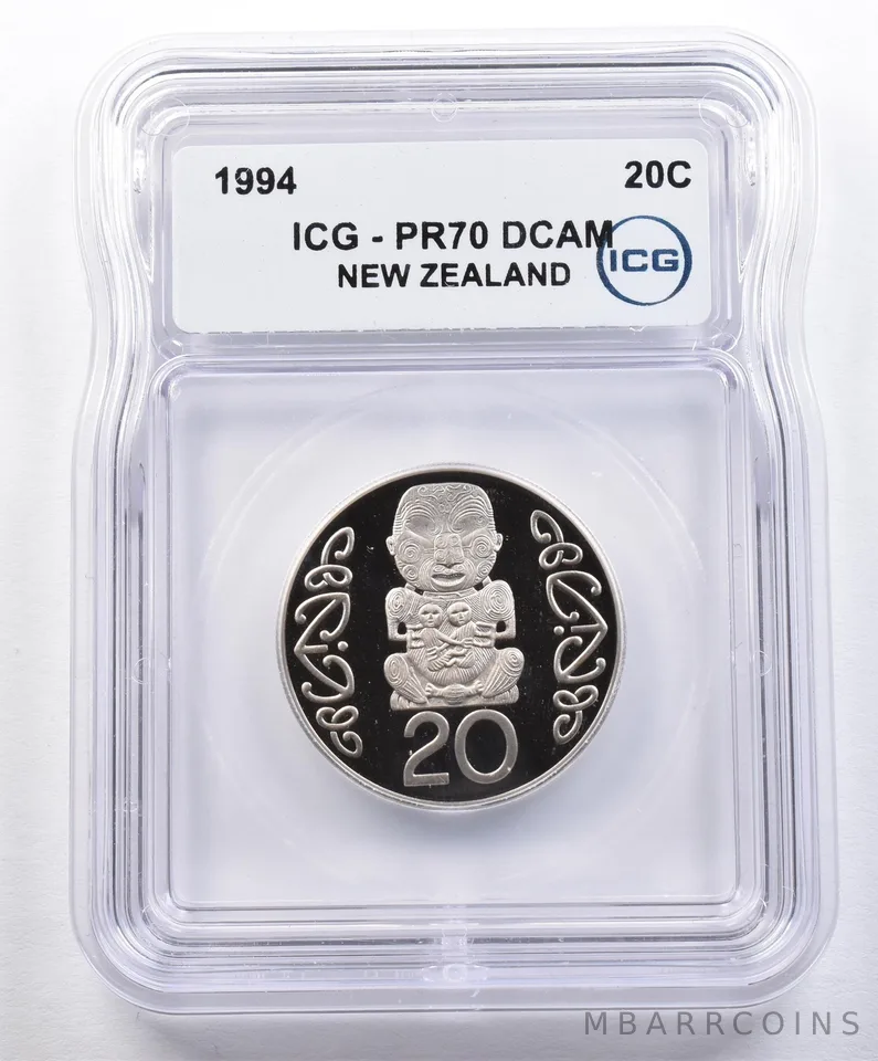1994 New Zealand 20 Cents PR70 DCAM ICG *1600