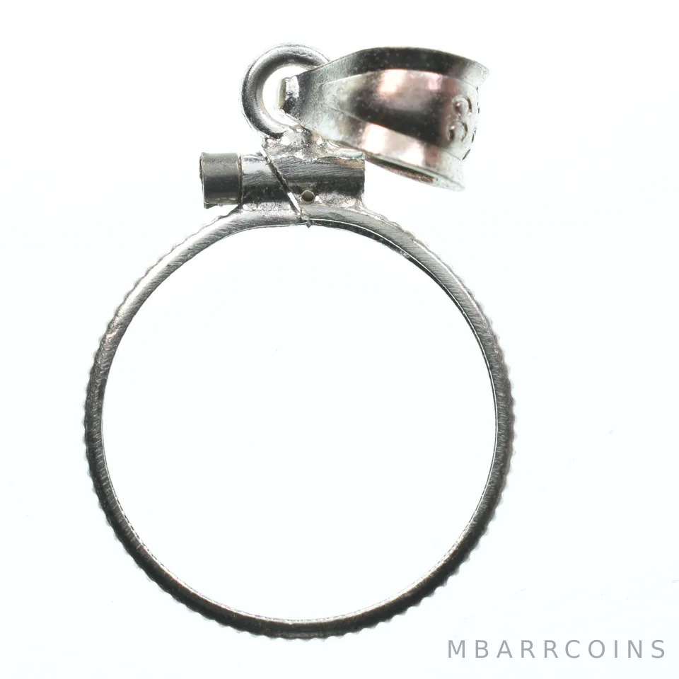 Sterling Silver 15.6 MM 2 1/2 Peso Mexico Coin Bezel Pendant Frame Edge *2354