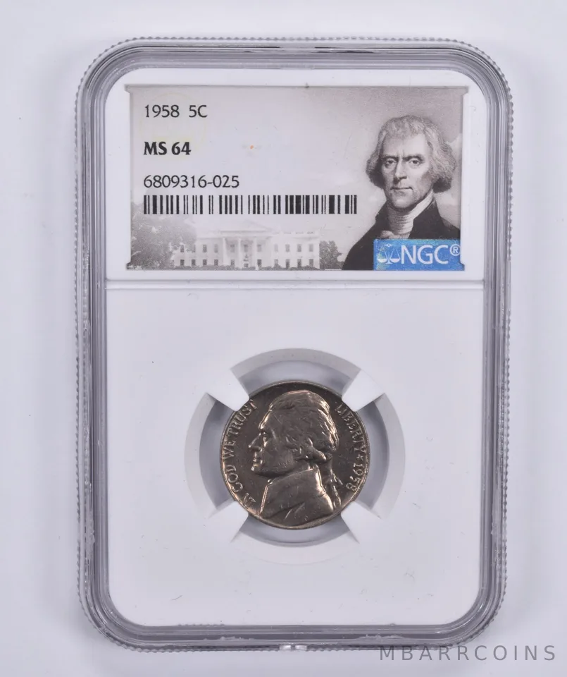1958 Jefferson Nickel MS64 NGC Special Label