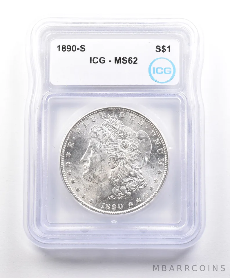 1890-S Morgan Silver Dollar MS62 ICG *3327