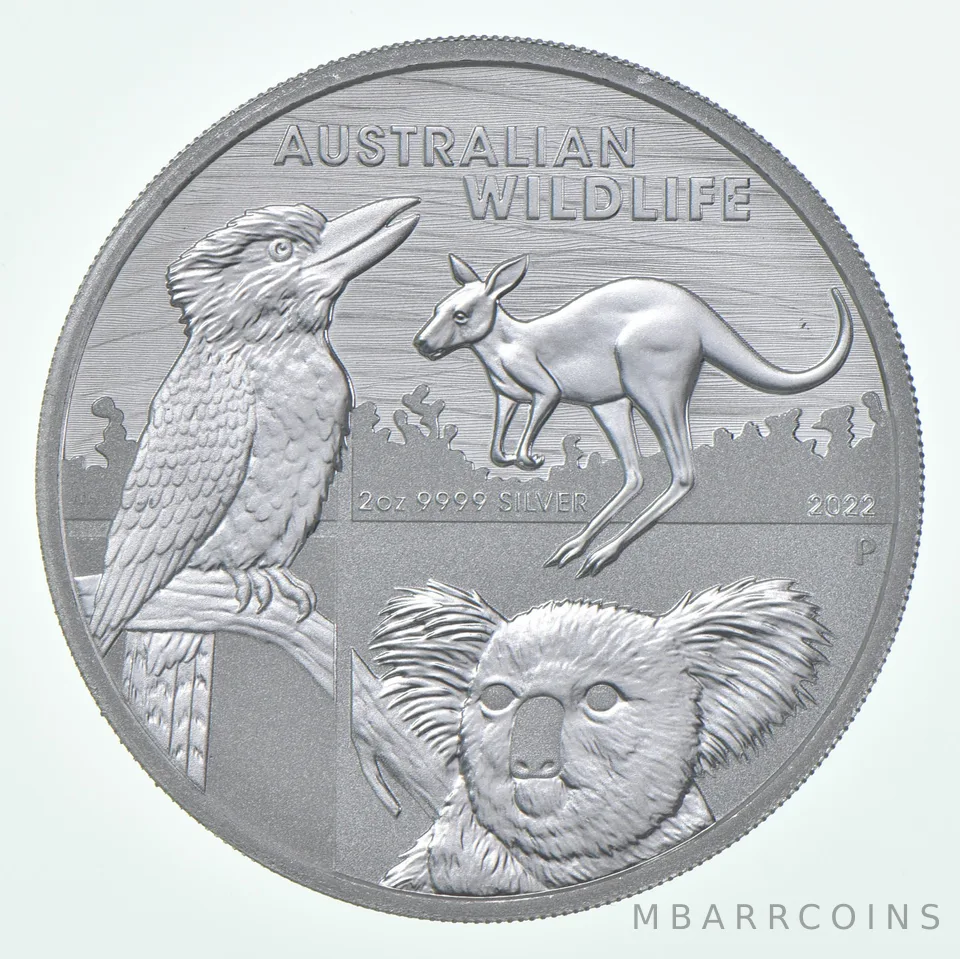Random Date Australia 2 Dollars Silver Australian Wildlife 2 Oz Silver