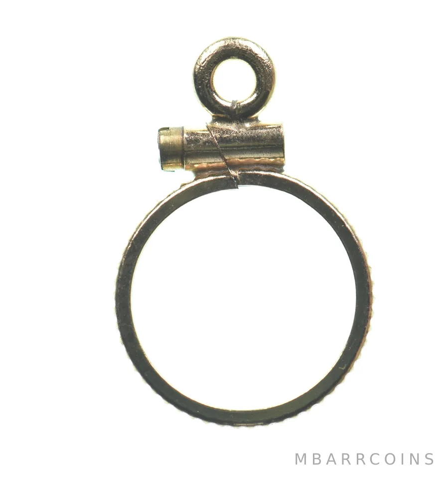 12K 10.3mm Gold Filled Token Coin Bezel Pendant Frame Edge *1408