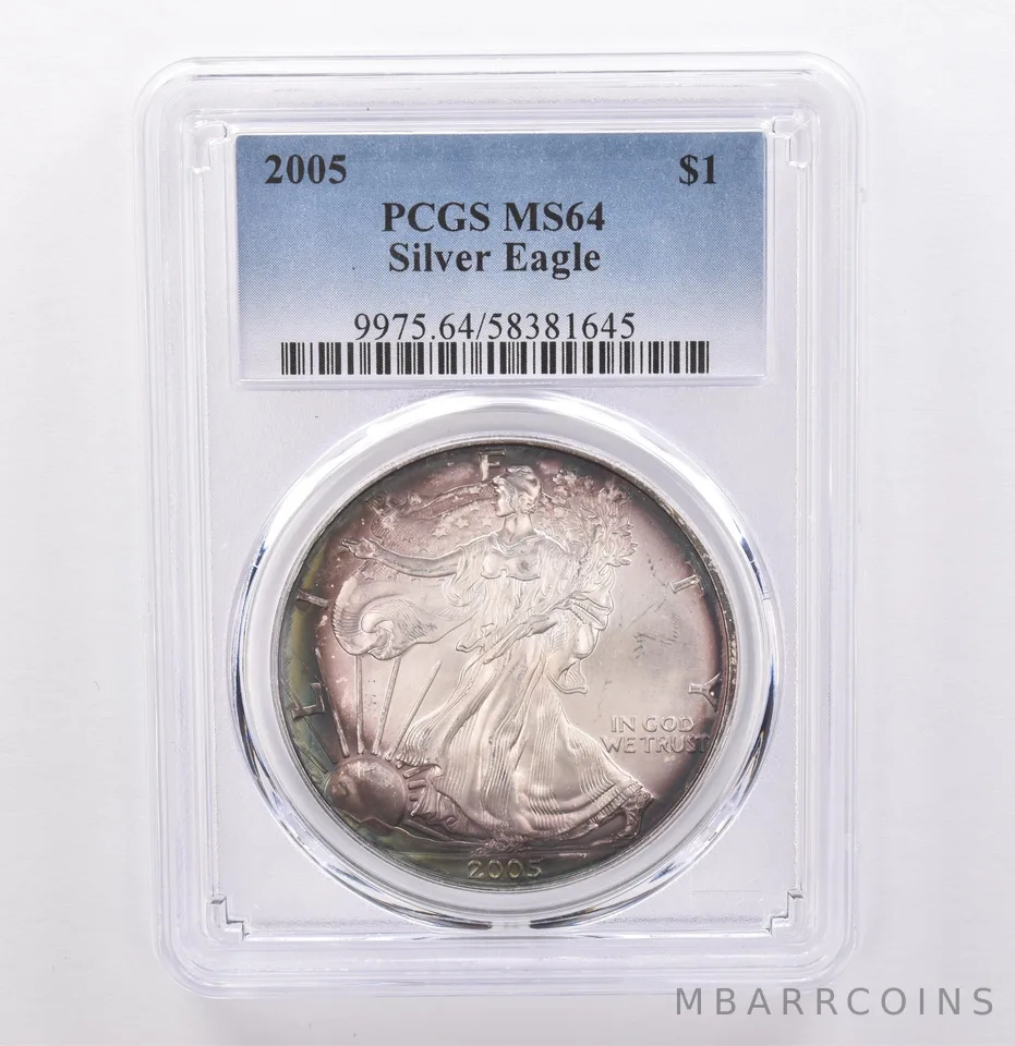 2005 American Silver Eagle MS64 PCGS Beautiful Tone *9269