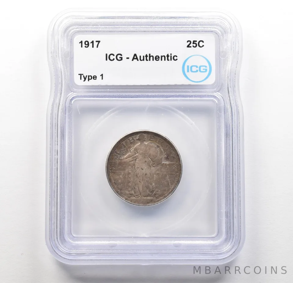 1917 Standing Liberty Quarter Type 1 Authentic ICG *6200