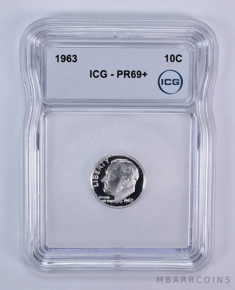 1963 Roosevelt Dime PR69+ ICG