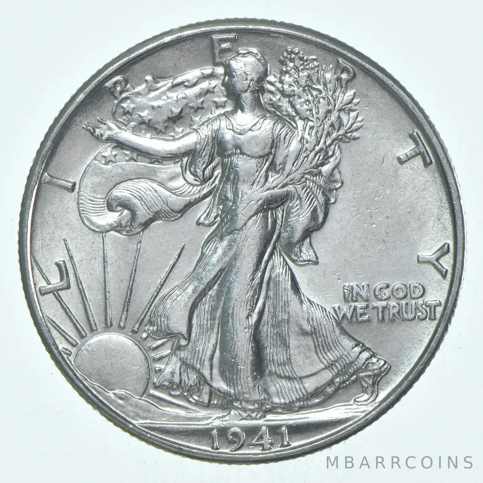 BU 1941-D Walking Liberty Half Dollar Uncirculated 90% Silver