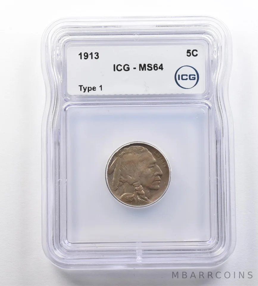 1913 Indian Head Buffalo Nickel Type 1 MS64 ICG *2491