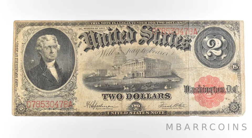 1917 $2 Legal Tender Large Note Red Seal *2651