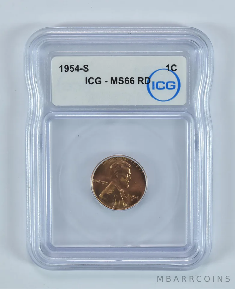 1954-S Lincoln Wheat Cent MS66 RD ICG