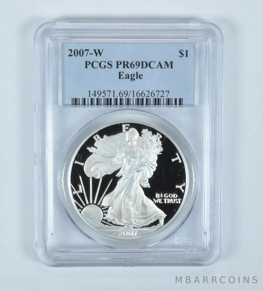 2007-W American Silver Eagle PR69 DCAM PCGS Blue Label