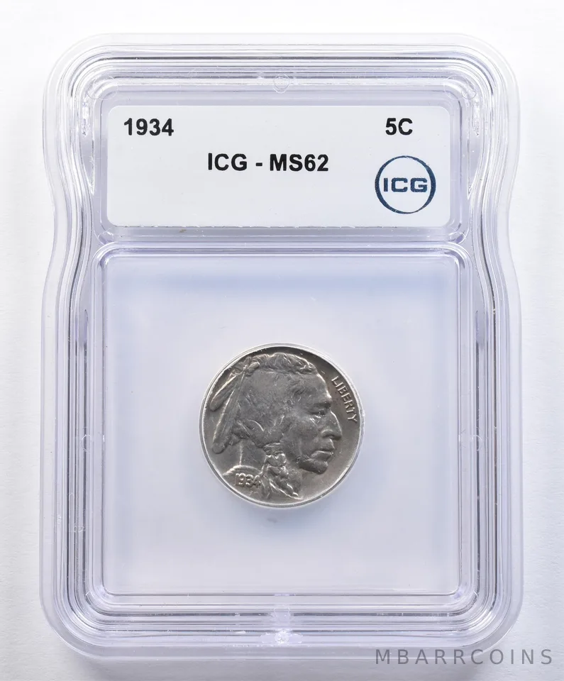 1934 Indian Head Buffalo Nickel MS62 ICG *1565