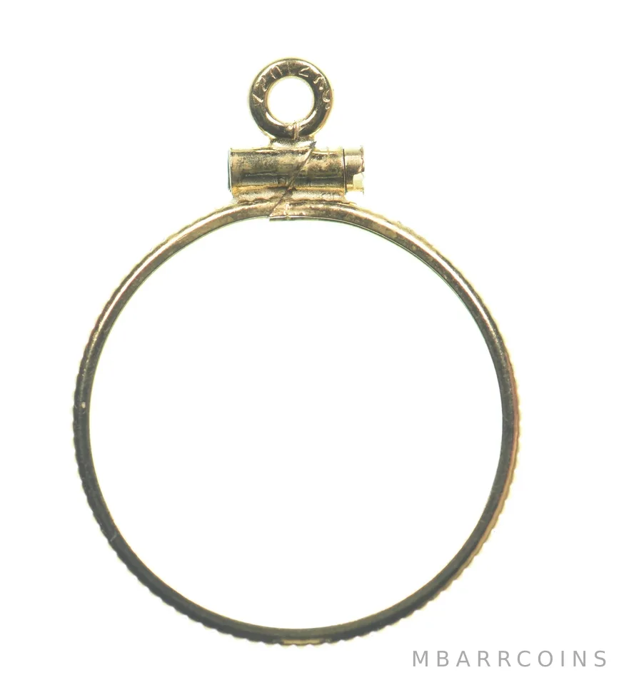 12k 0.6 Gram Gold Filled 15.5mm Coin Bezel Pendant Frame Edge *4899