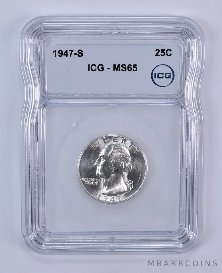 1947-S Washington Quarter MS65 ICG