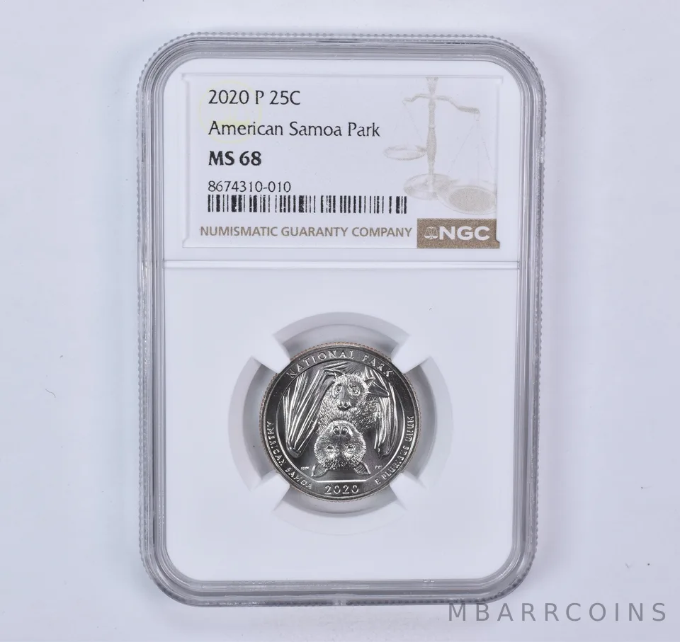 2020-P Washington Quarter ATB American Samoa Park MS68 NGC