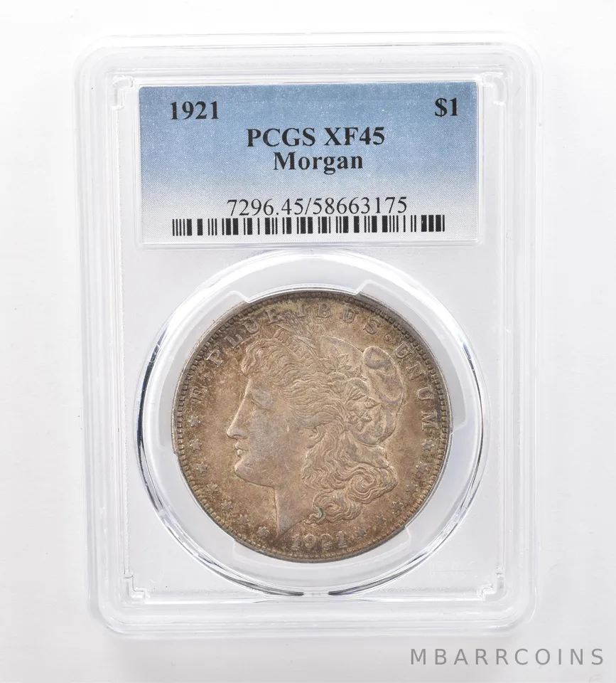 1921 Morgan Silver Dollar XF45 PCGS Beautiful Tone a7452