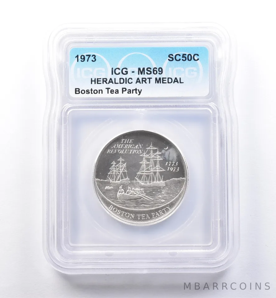 1973 So Called Half Dollar Boston Tea Party MS69 ICG *8464