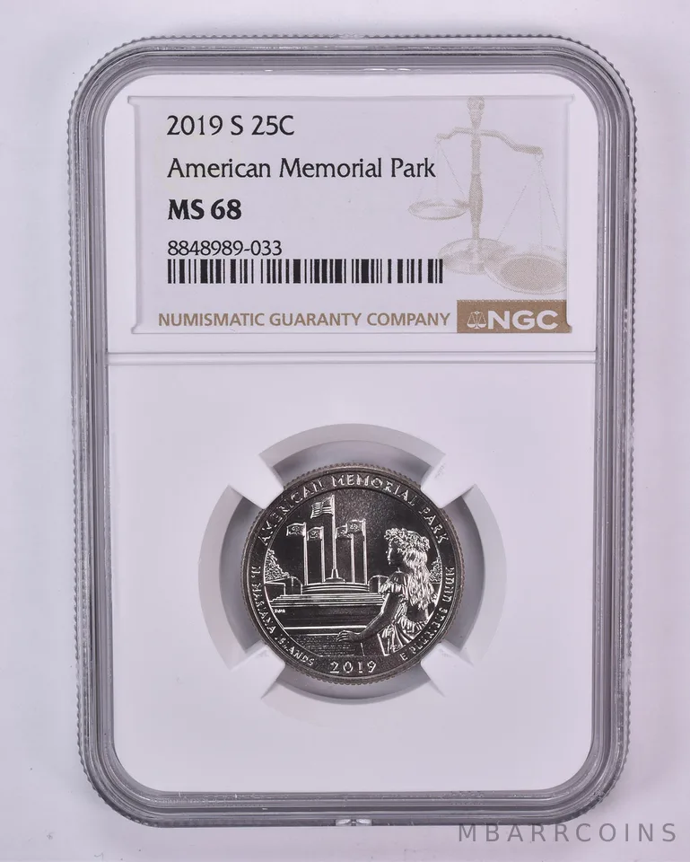 2019-S Washington Quarter ATB American Memorial Park MS68 NGC