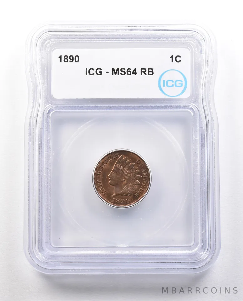 1890 Indian Head Cent MS64 RB ICG *1403