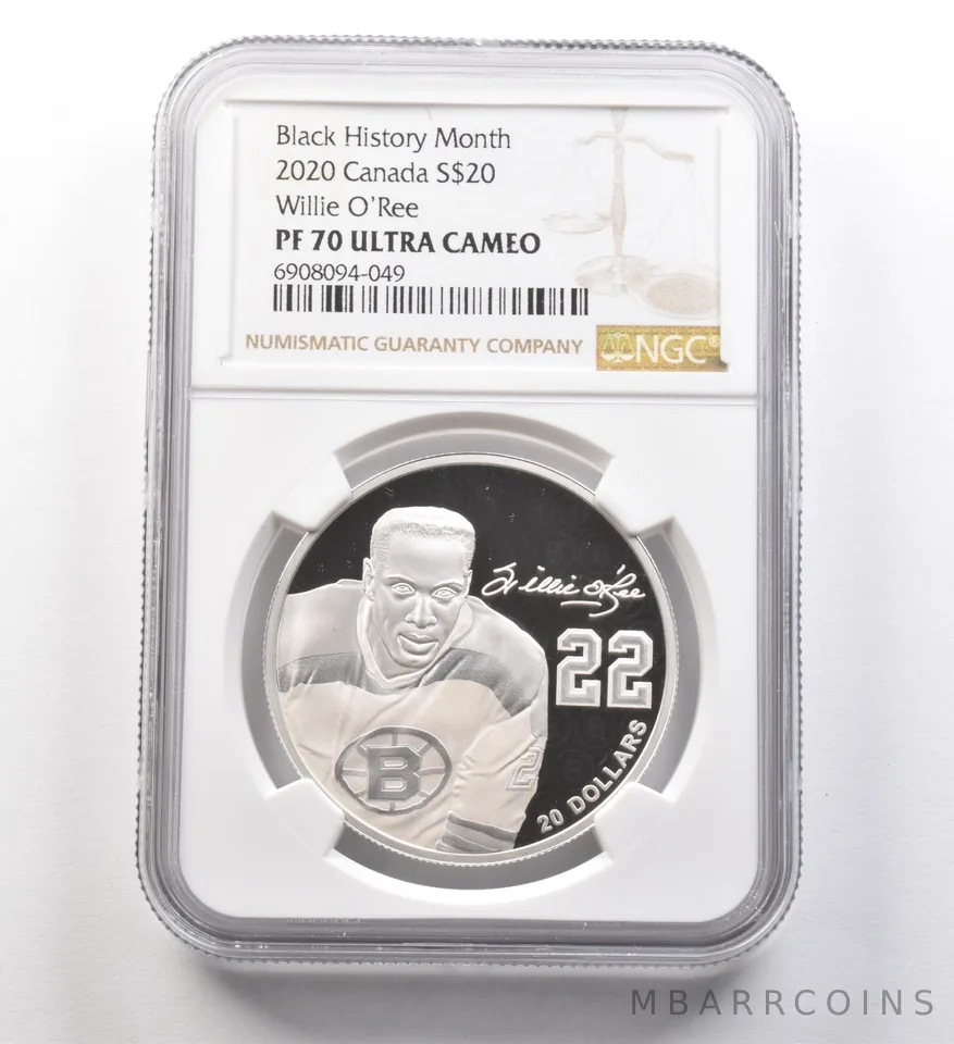 2020 Canada $20 Silver Black History Month Willie O'Ree PF70 UCAM NGC *8280