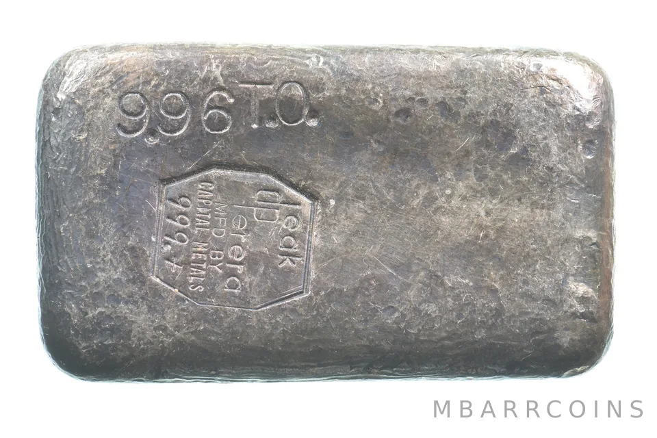 9.96 Troy Oz Silver Bar Deak Perera Vintage Poured Capital Metals 10 *5551