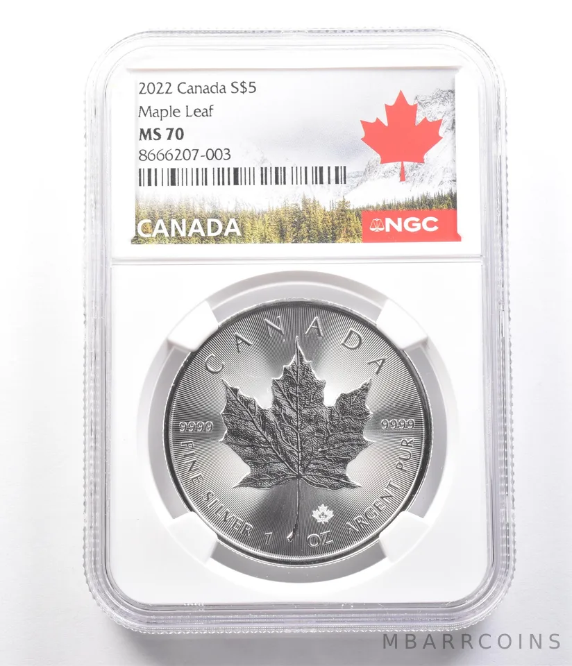 2022 Canada 5 Dollar Silver Maple Leaf MS70 NGC *2918