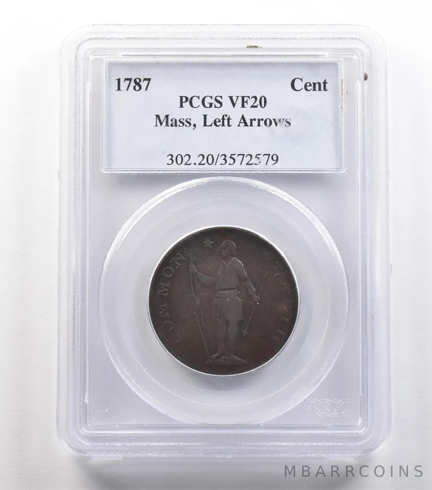 1787 Massachusetts Cent Left Arrows VF20 PCGS *4848