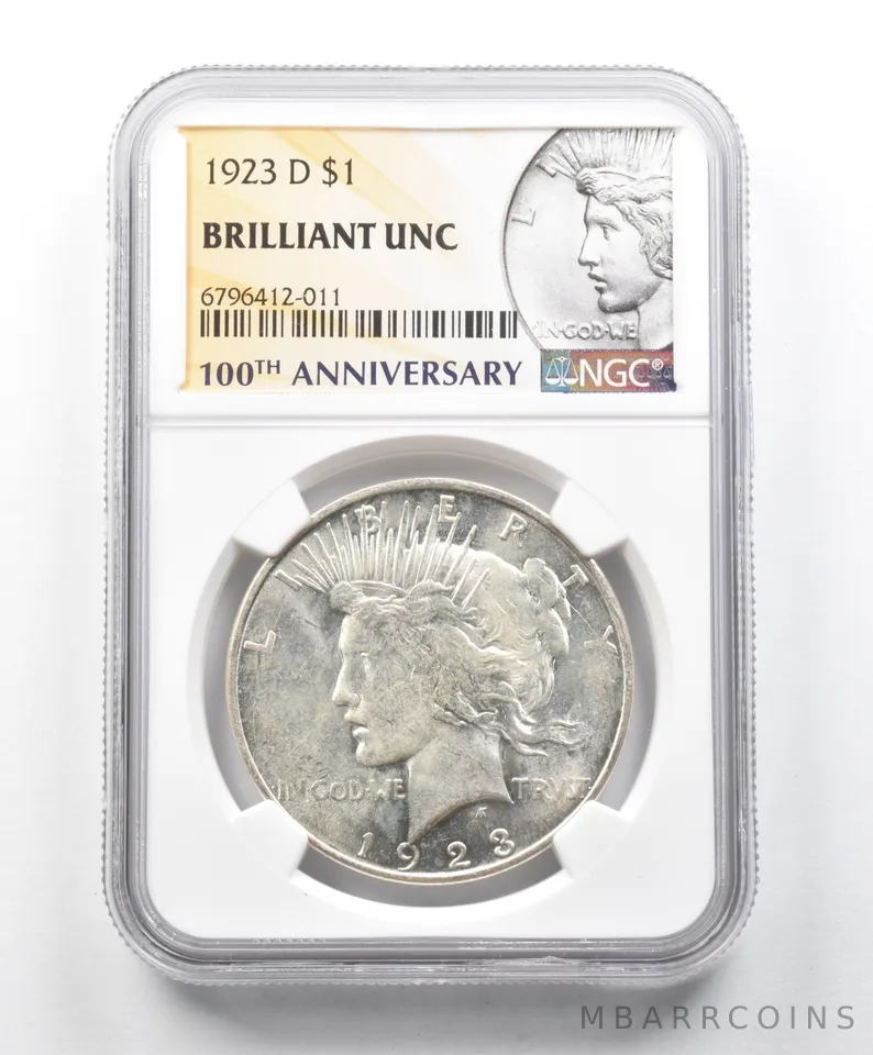 BU 1923-D Peace Silver Dollar NGC a1620