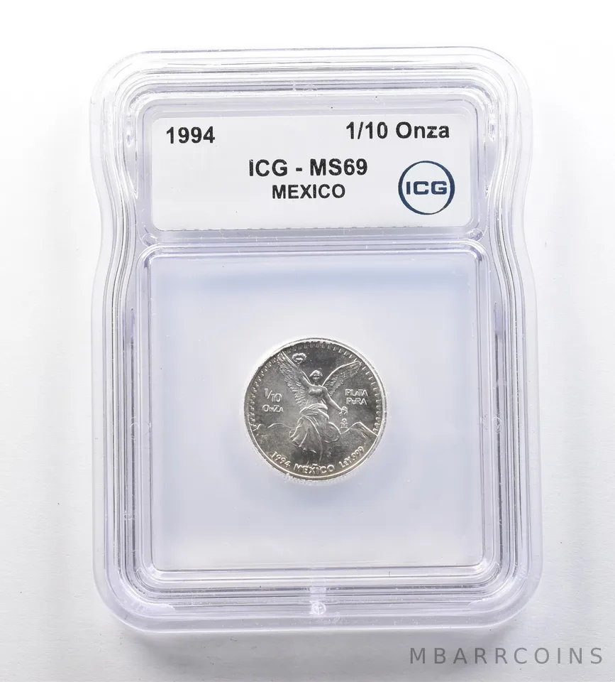 1994 Mo Mexico 1/10 Onza Silver Libertad MS69 ICG *1034