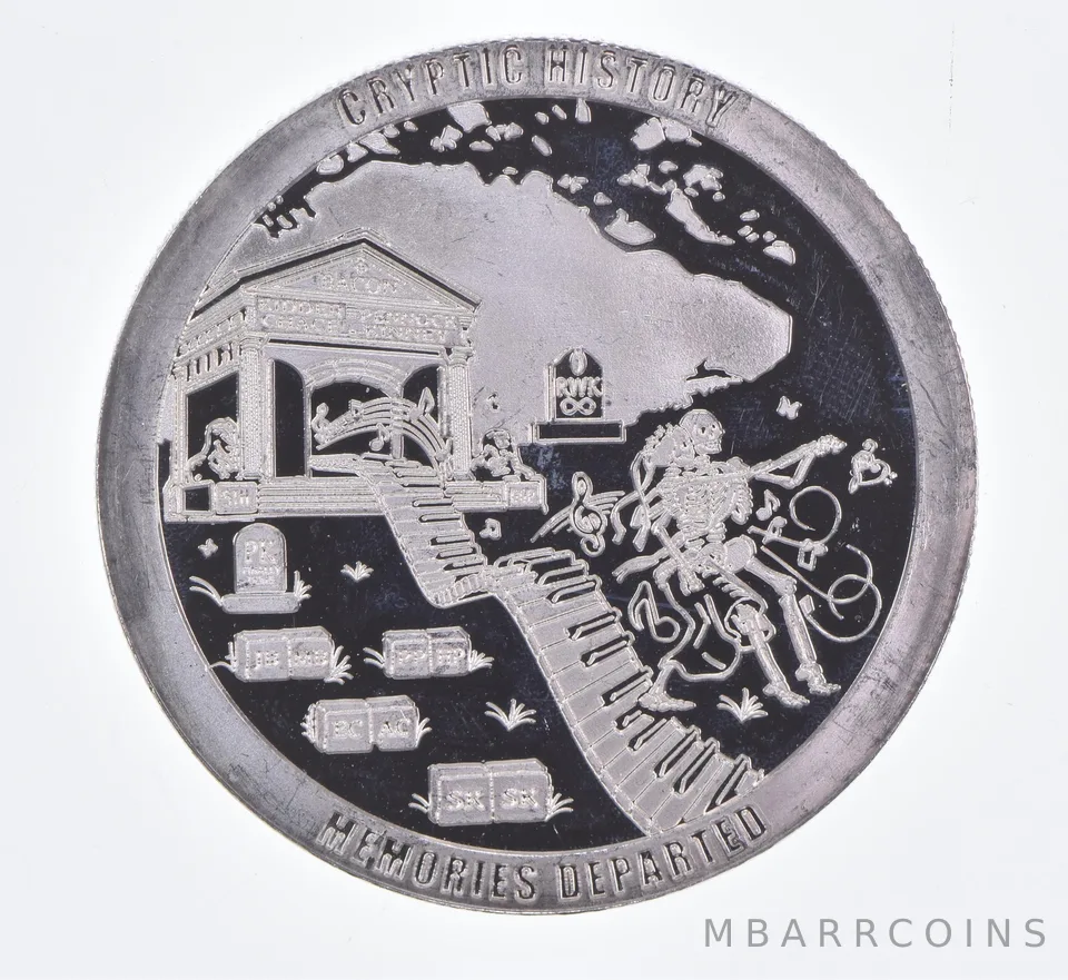 1 Oz Silver Round Chautauqua Silver Works Cryptic Memories Departed *2311