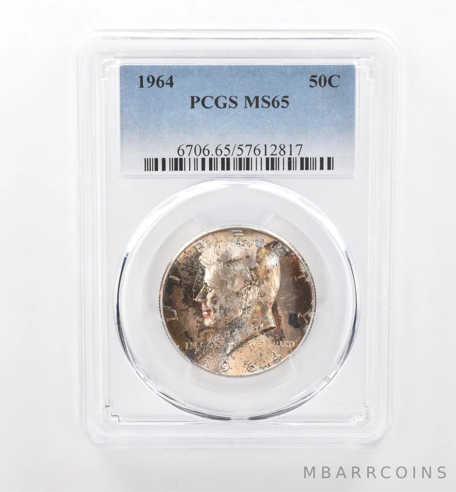 1964 Kennedy Half Dollar MS65 PCGS Beautiful Tone *1860