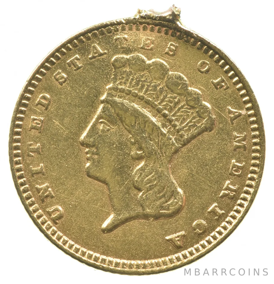 No Date $1 Indian Princess Head Gold Dollar Love Token a6621