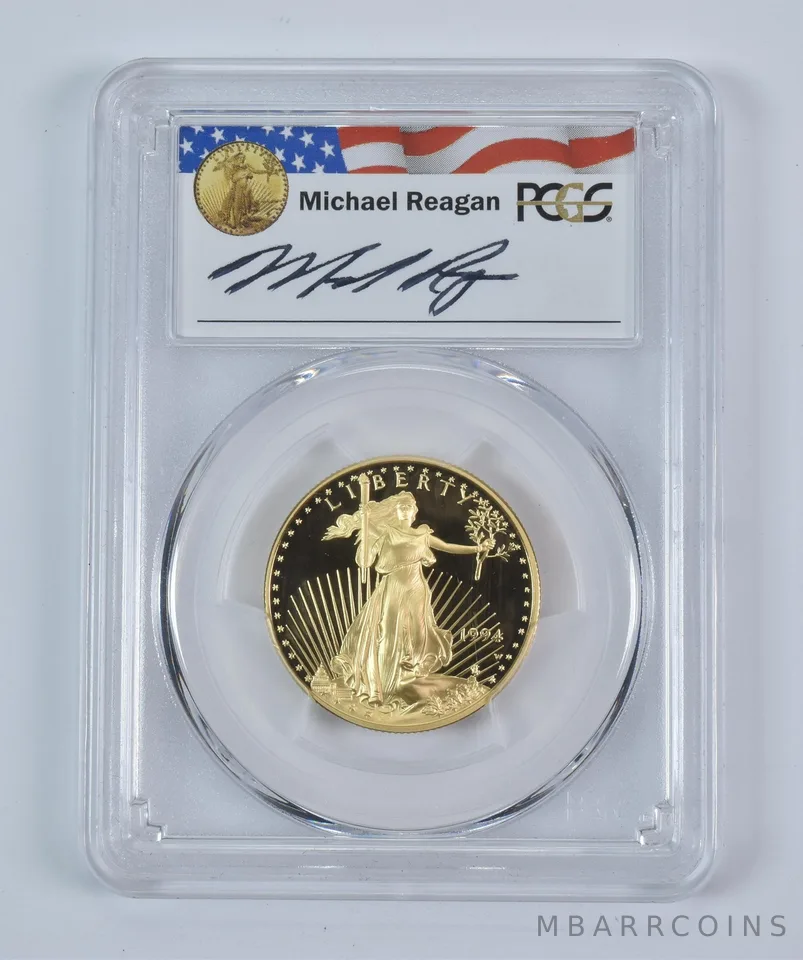 1994-W $25 American Gold Eagle Michael Reagan 1/2 Oz Gold PR70 DCAM PCGS *9366