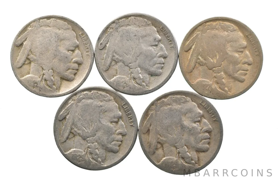 BETTER Lot 1929-D 1929-S 1927-S 1929-S 1929-D Buffalo Nickel Collection *159