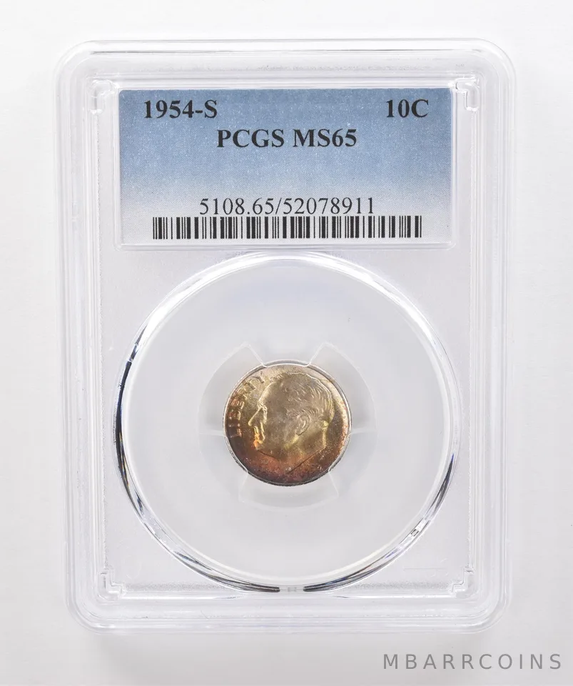 1954-S Roosevelt Dime MS65 PCGS Beautiful Tone *1857