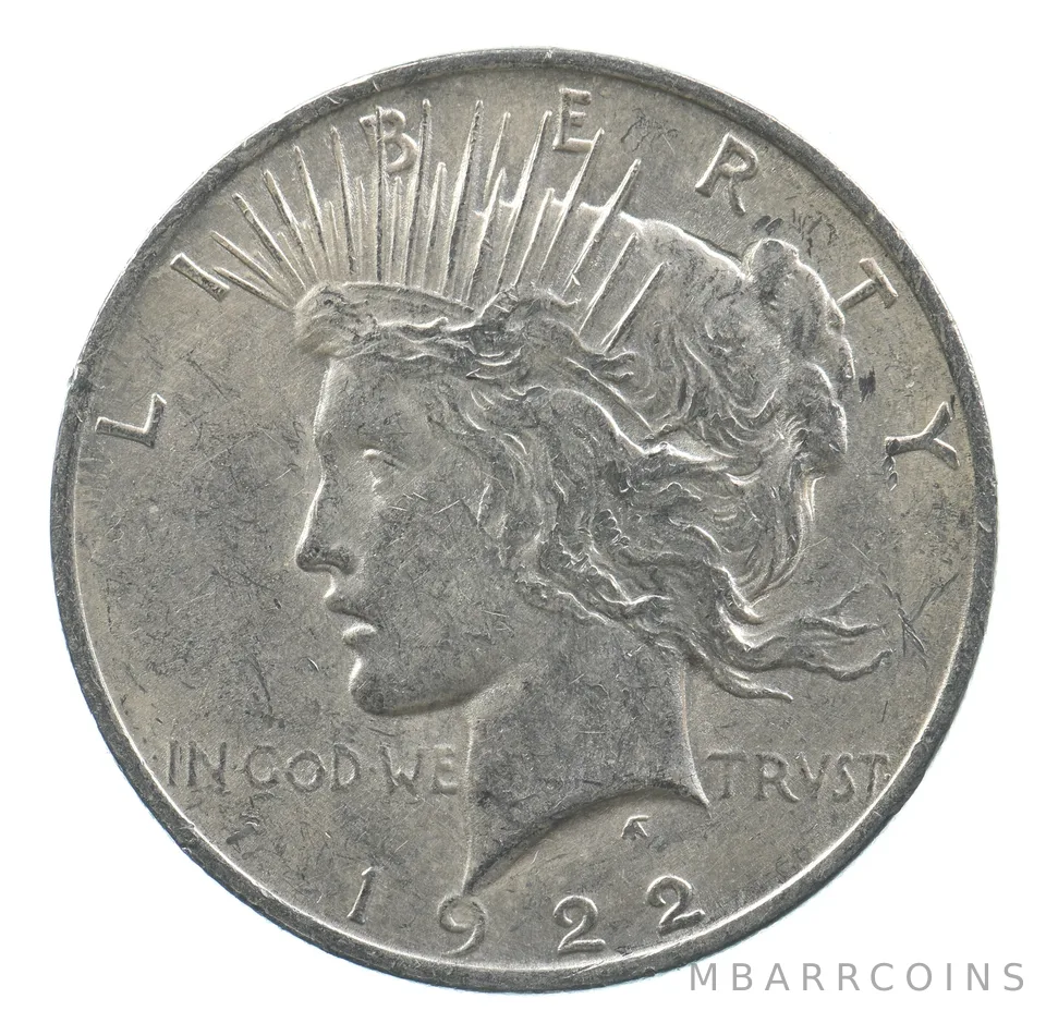 Early - 1922 Peace Silver Dollar - 90% US Coin *439