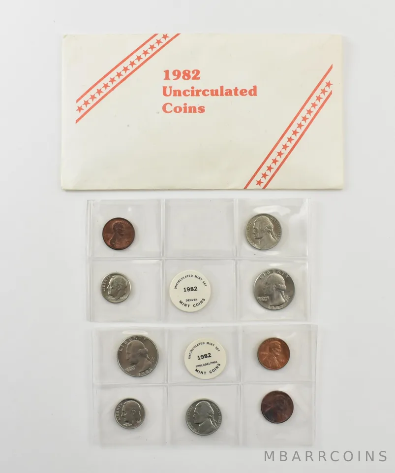 1982 Uncirculated Mint Set In Envelope *8199