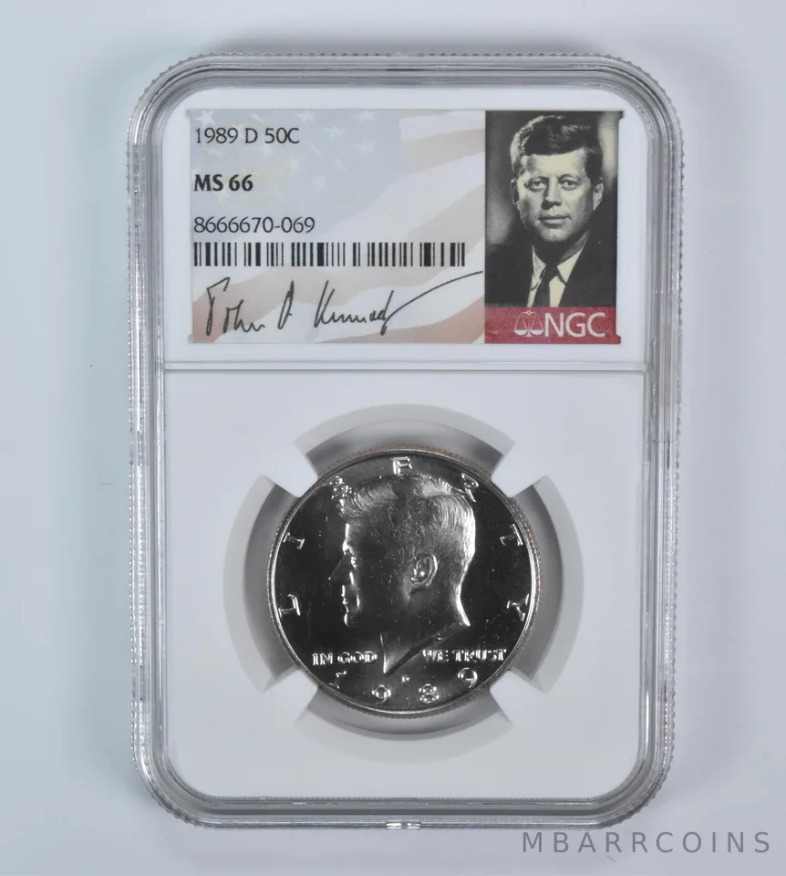 1989-D Kennedy Half Dollar MS66 NGC Signature Label