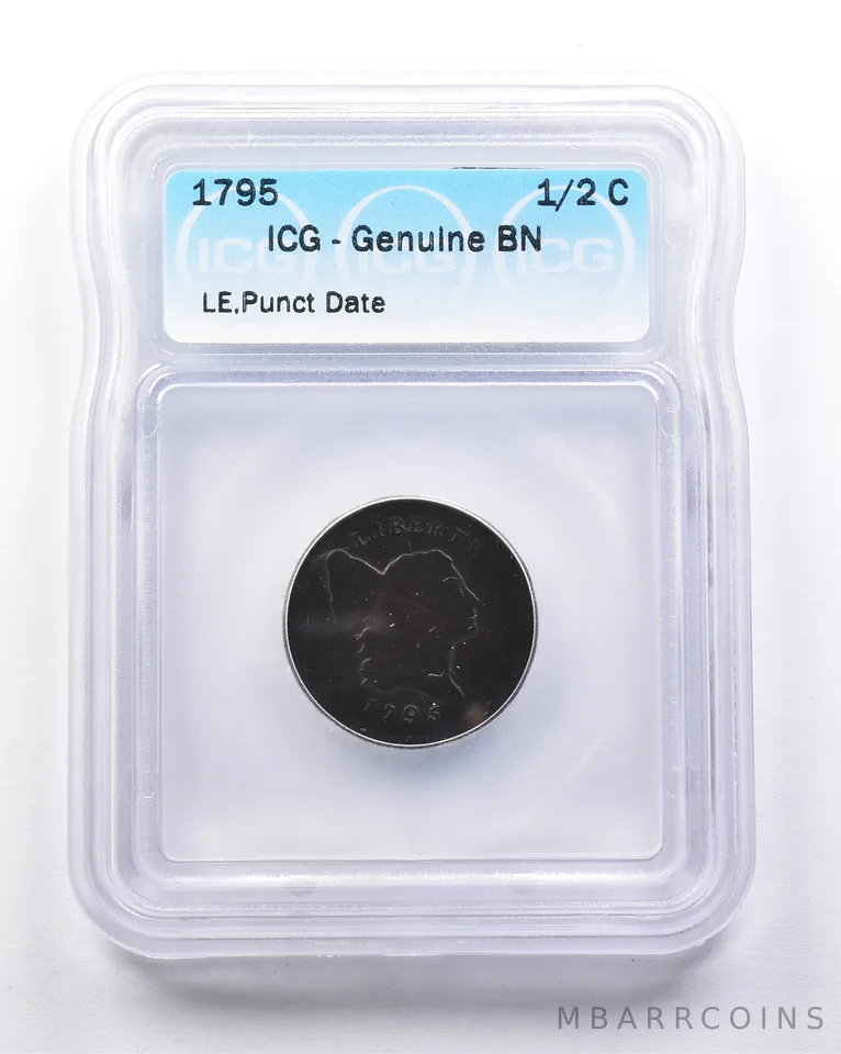 Genuine BN 1795 Liberty Cap Half Cent LE. Punct Date ICG *6236