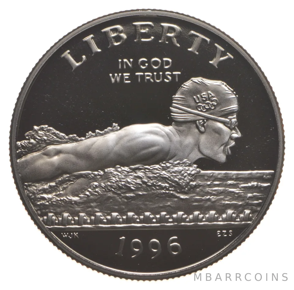 1996 Unc Olympic Swimming Commemorative Half Dollar