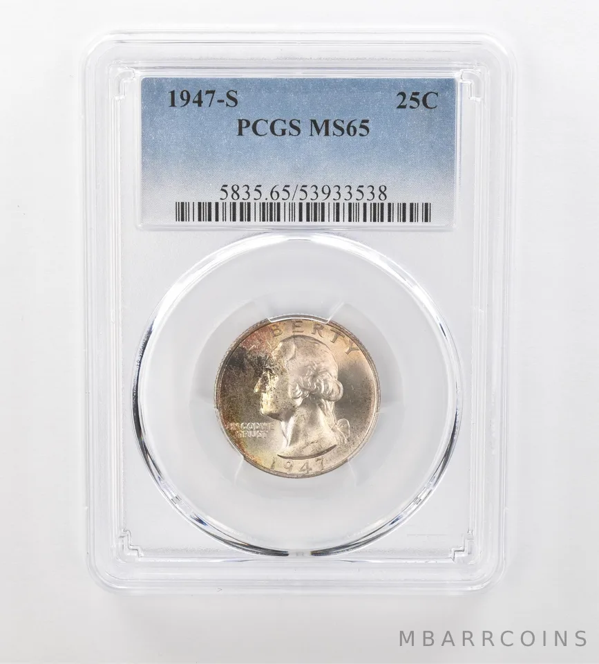 1947-S Washington Quarter MS65 PCGS Beautiful Tone *0962