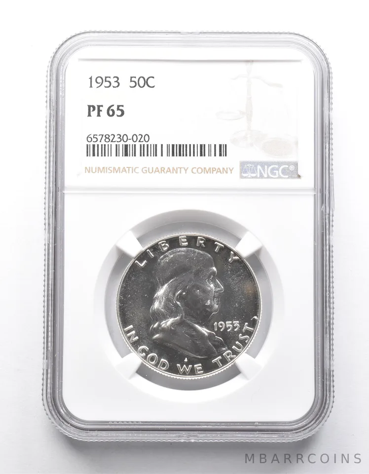 PF65 1953 Franklin Half Dollar NGC *9948