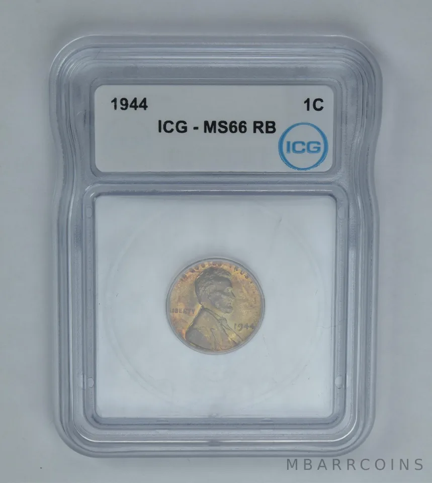 1944 Lincoln Wheat Cent MS66 RB ICG Beautiful Tone a0995