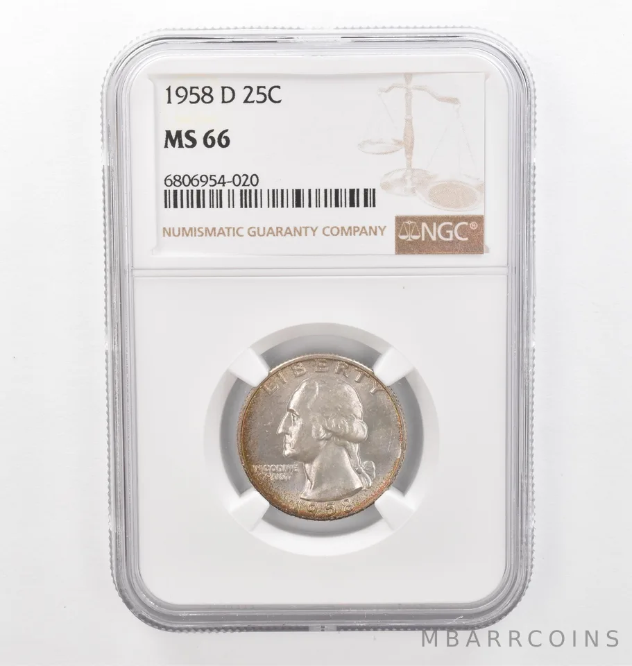 1958-D Washington Quarter MS66 NGC Beautiful Tone *2321