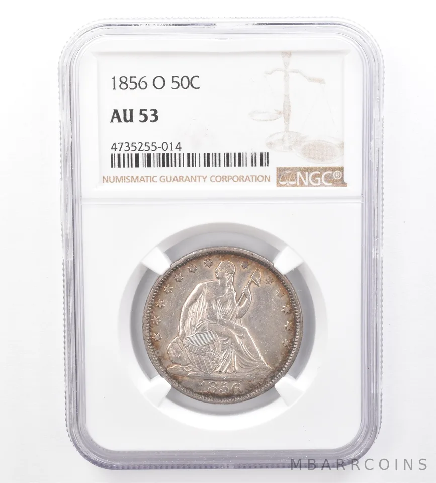 1856-O Seated Liberty Half Dollar AU53 NGC Beautiful Tone *1554