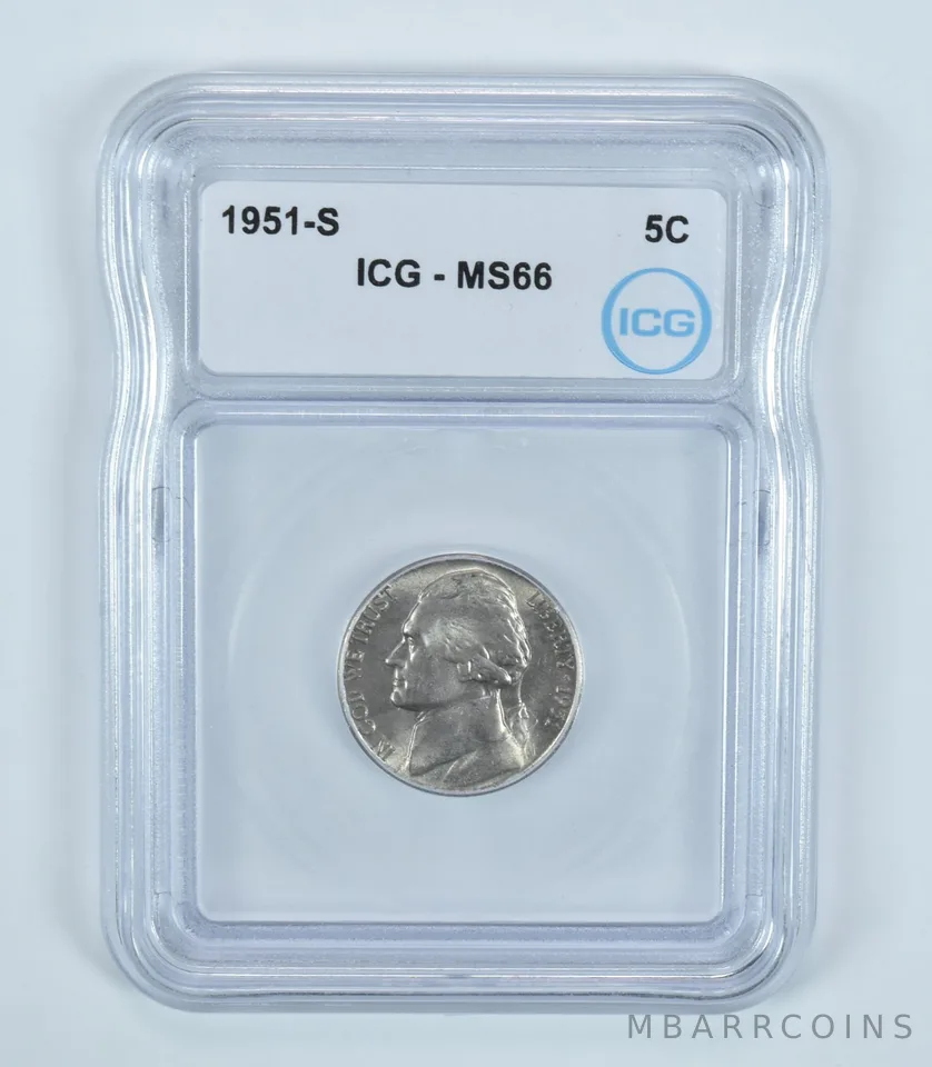 1951-S Jefferson Nickel MS66 ICG