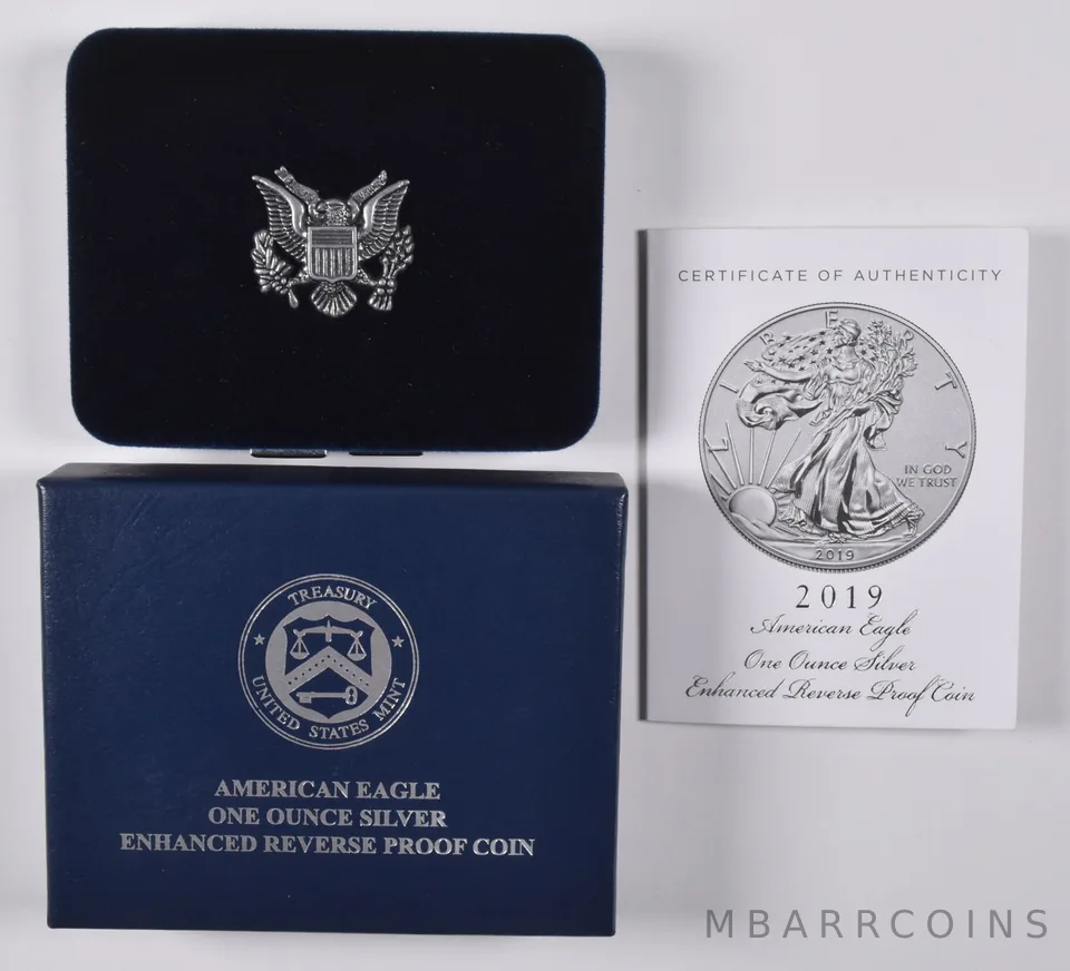 OGP 2019 Silver Eagle Enhanced Reverse Proof  BOX & COA - NO COIN
