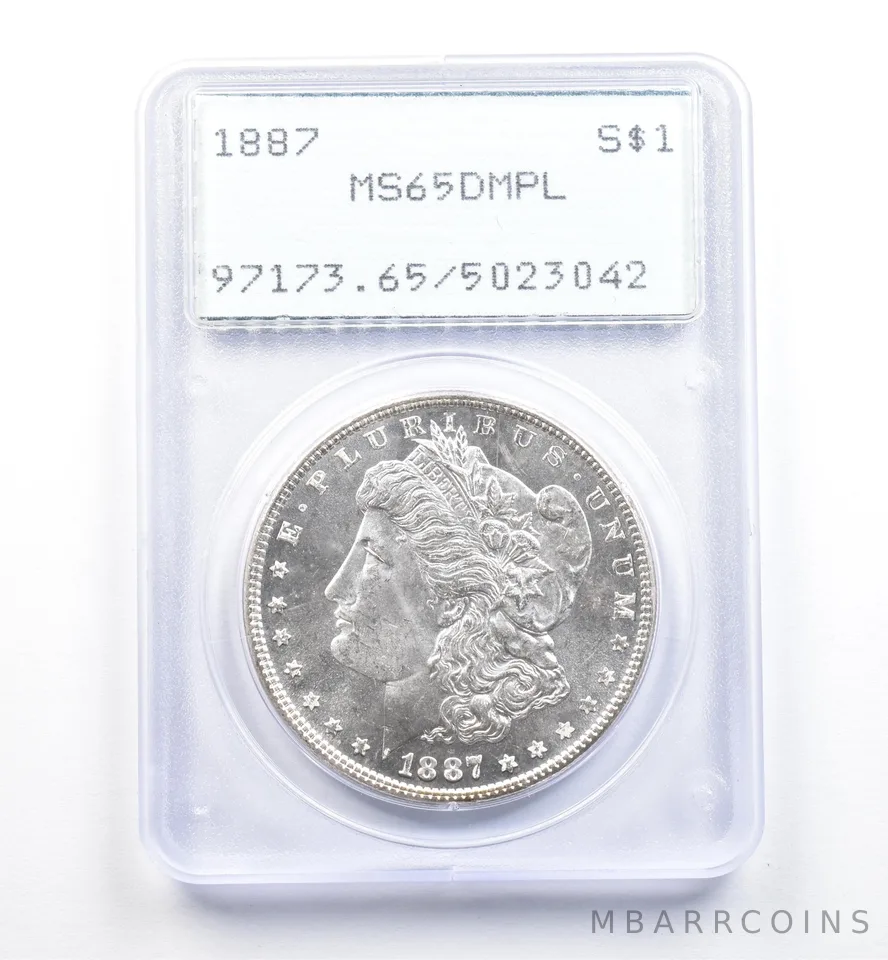 1887 Morgan Silver Dollar MS65 DMPL PCGS Rattler *9865