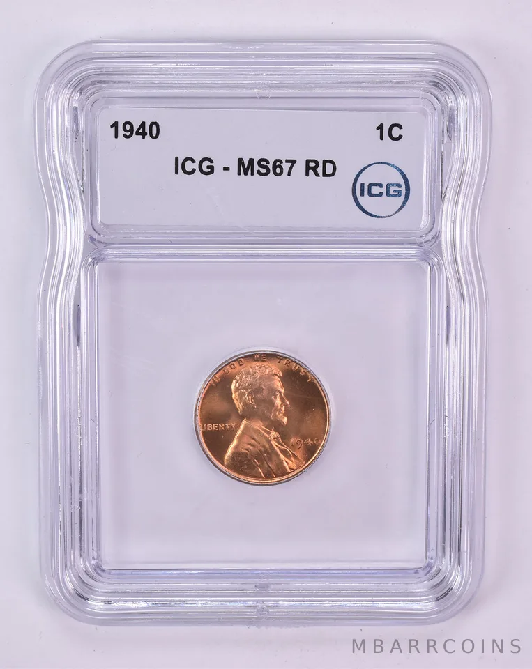 1940 Lincoln Wheat Cent MS67 RD ICG