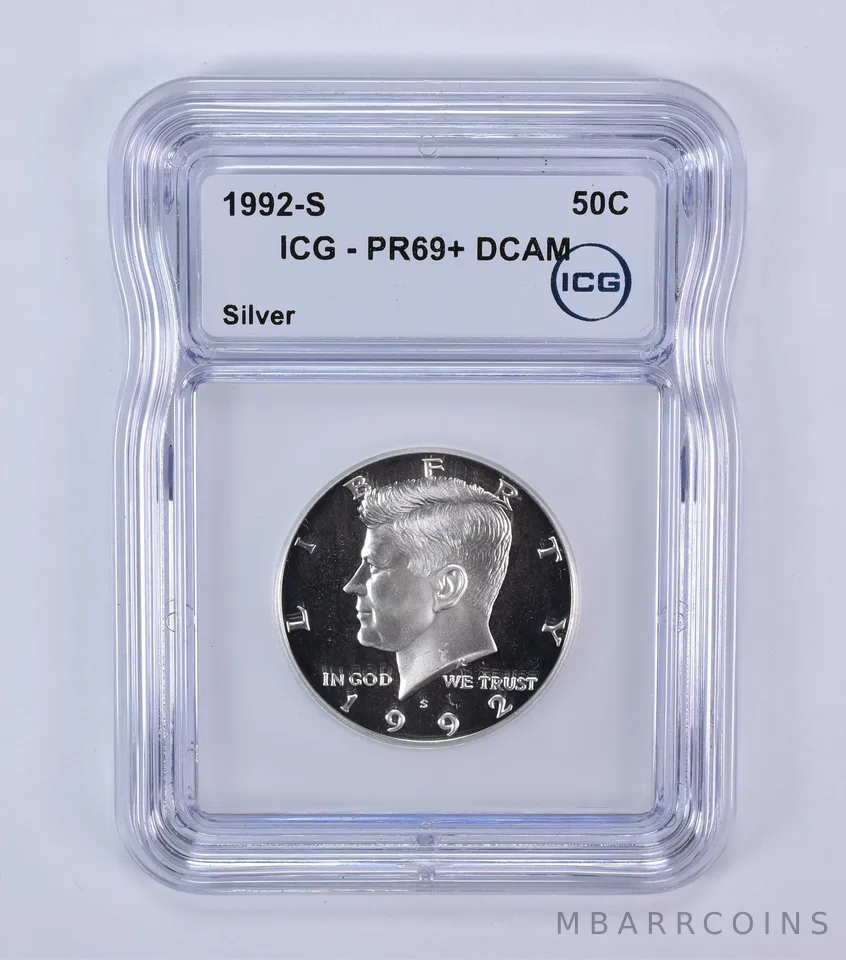 1992-S Kennedy Half Dollar Silver PR69+ DCAM ICG