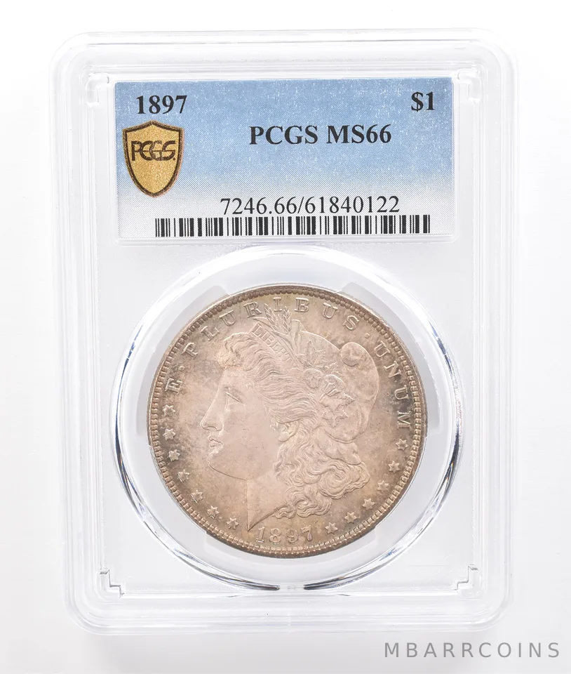 1897 Morgan Silver Dollar MS66 PCGS PQ Beautiful Tone *7237